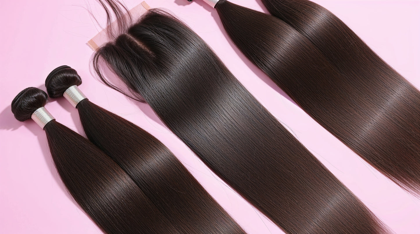 Virgin Brazilian Straight Bundle & Closure Deals