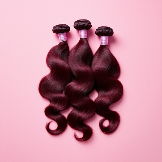 🍷 Brazilian Burgundy 99J Body Wave Bundles